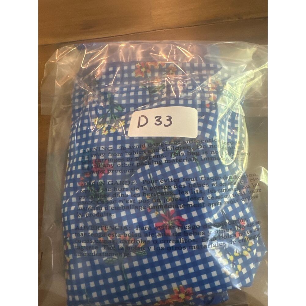 Lands' End Skort Size 10 Blue Gingham Floral - Picture 4 of 4
